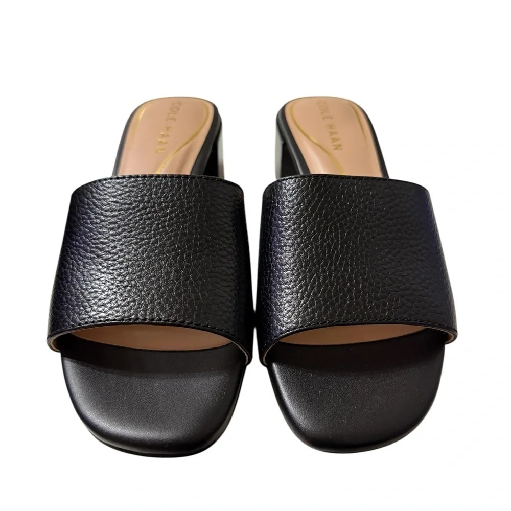 Cole Haan Black Leather Slide Sandals · Size 5